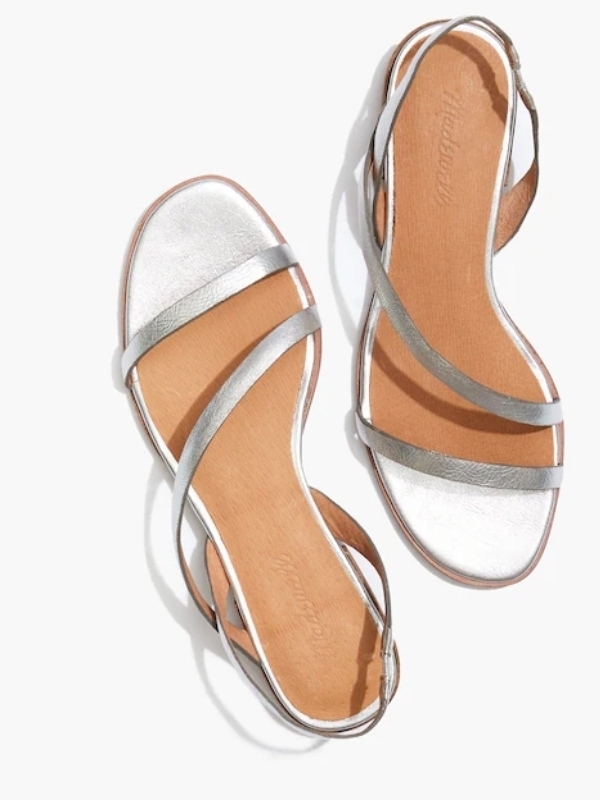 Madewell Silver Strappy Slingback Sandals